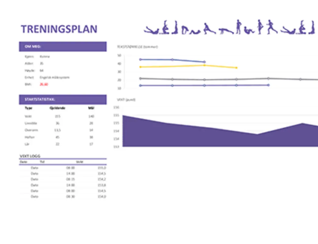 Treningsplan purple modern-simple