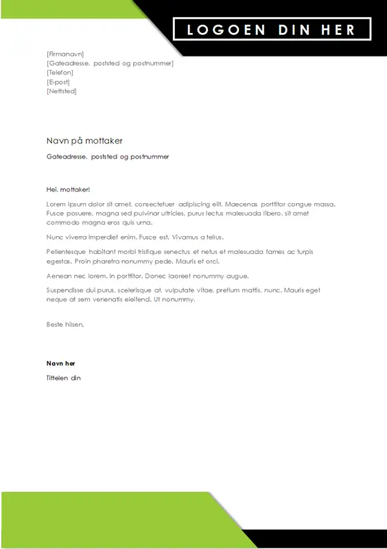 Brevhode med fet logo modern-simple