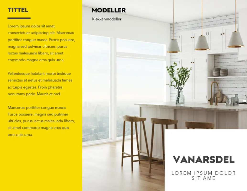 Gul brosjyre modern-simple