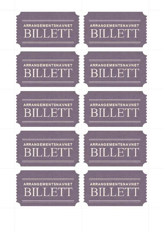 Grunnleggende billetter (10 per side) vintage retro