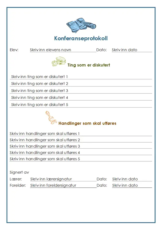 Protokoll fra forelderkonferanse