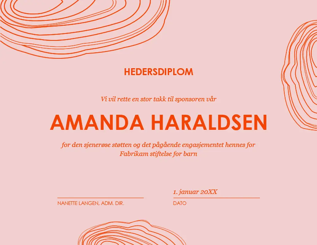 Spiralskisset hedersdiplom  organic-simple