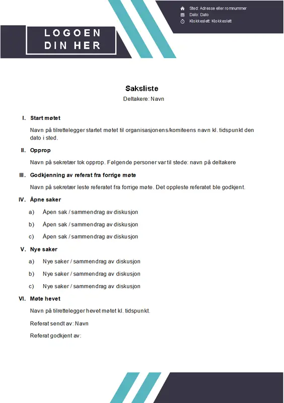 Agenda med doble striper