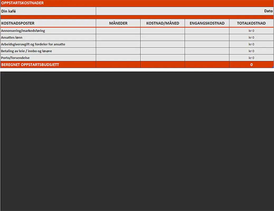 Økonomiplan for bedrifter modern bold