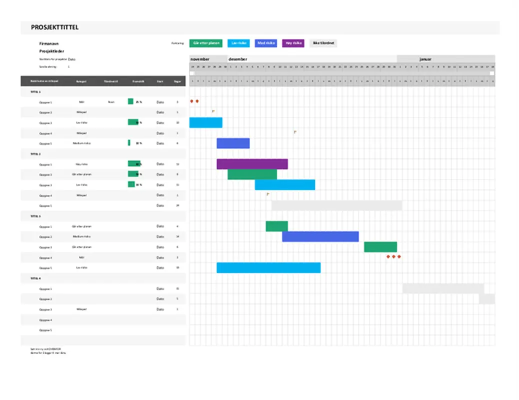 Agile Gantt-diagram modern simple