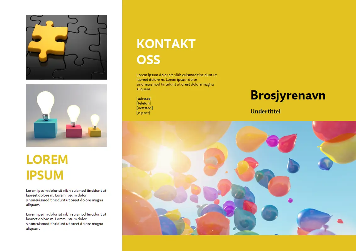 Gul arrangementbrosjyre modern-simple