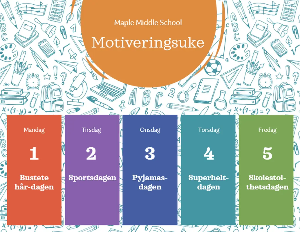 Kalender for skolemotiveringsuke whimsical-line