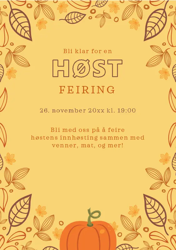 Høst-flygeblad whimsical-line