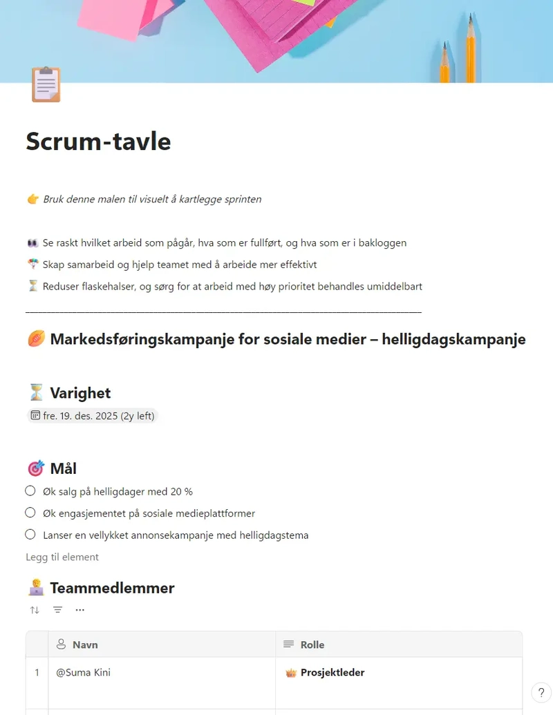 Scrum-tavle