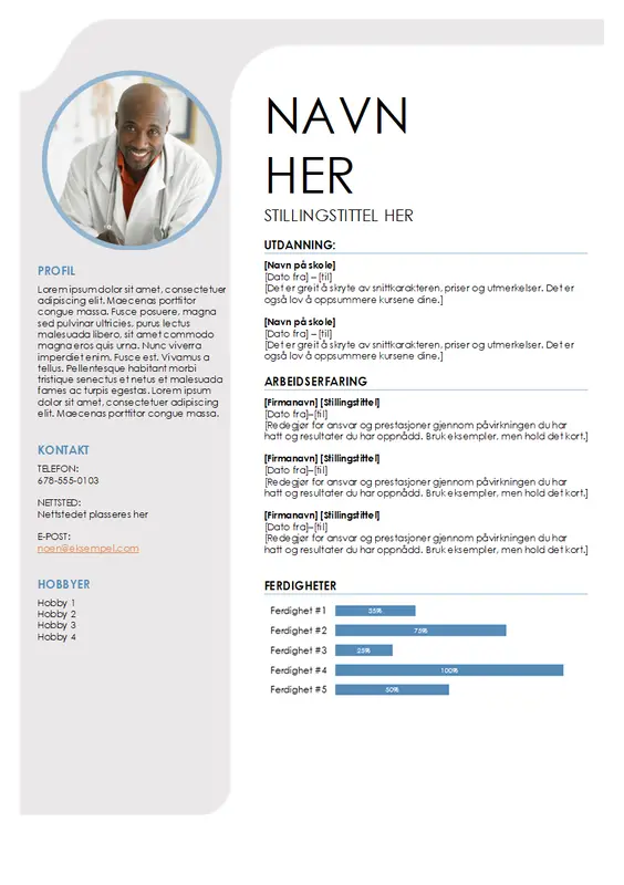 Blågrå CV modern-simple