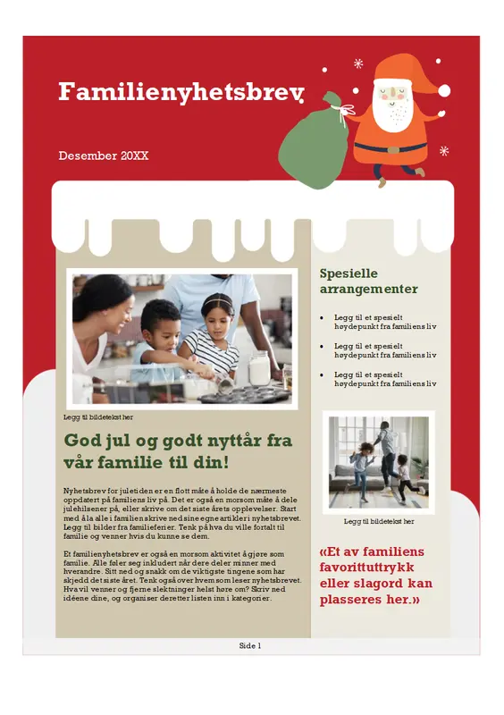 Julenyhetsbrev for familien modern-color-block