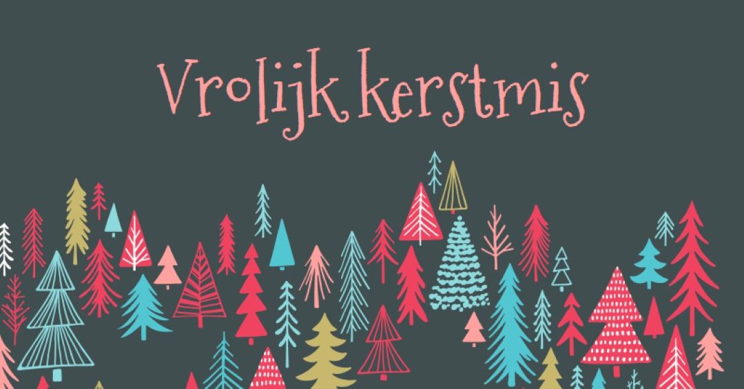 Vrolijk kerstmis green whimsical-line