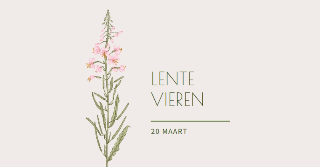 Lente vieren white vintage-botanical
