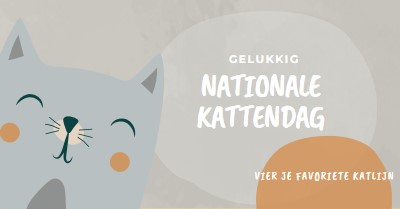 Gelukkige Nationale Kattendag gray organic-simple