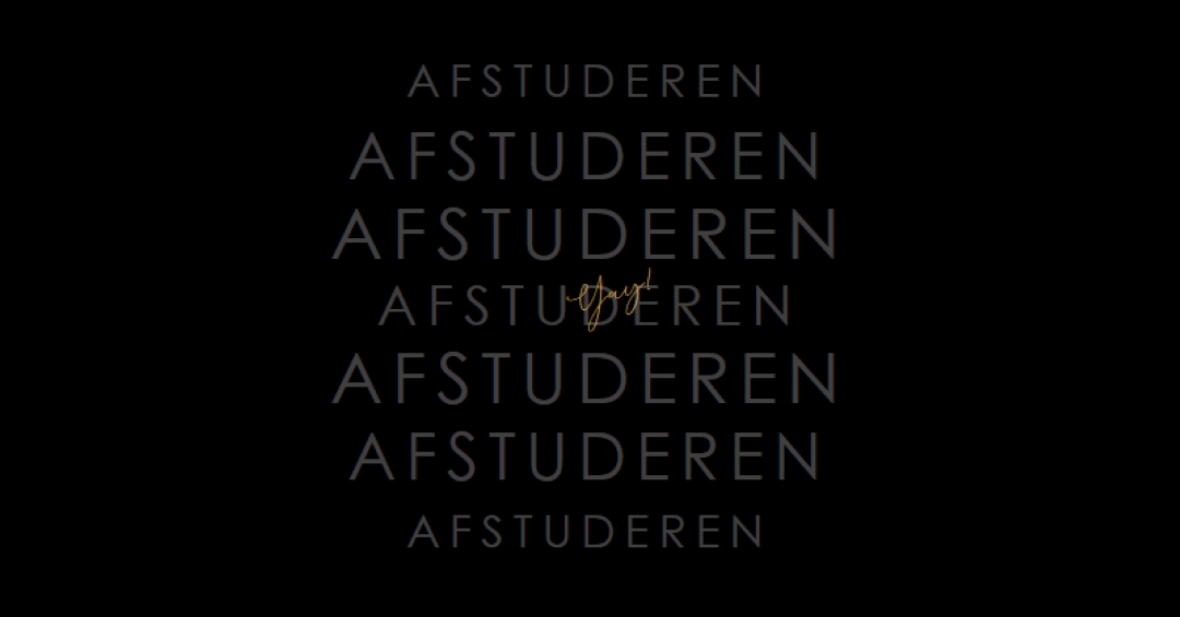 Yay voor afstuderen black modern-simple