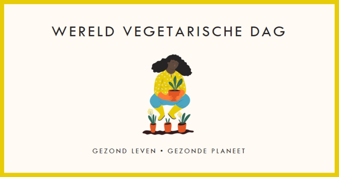 Het is wereld vegetarische dag white modern-simple