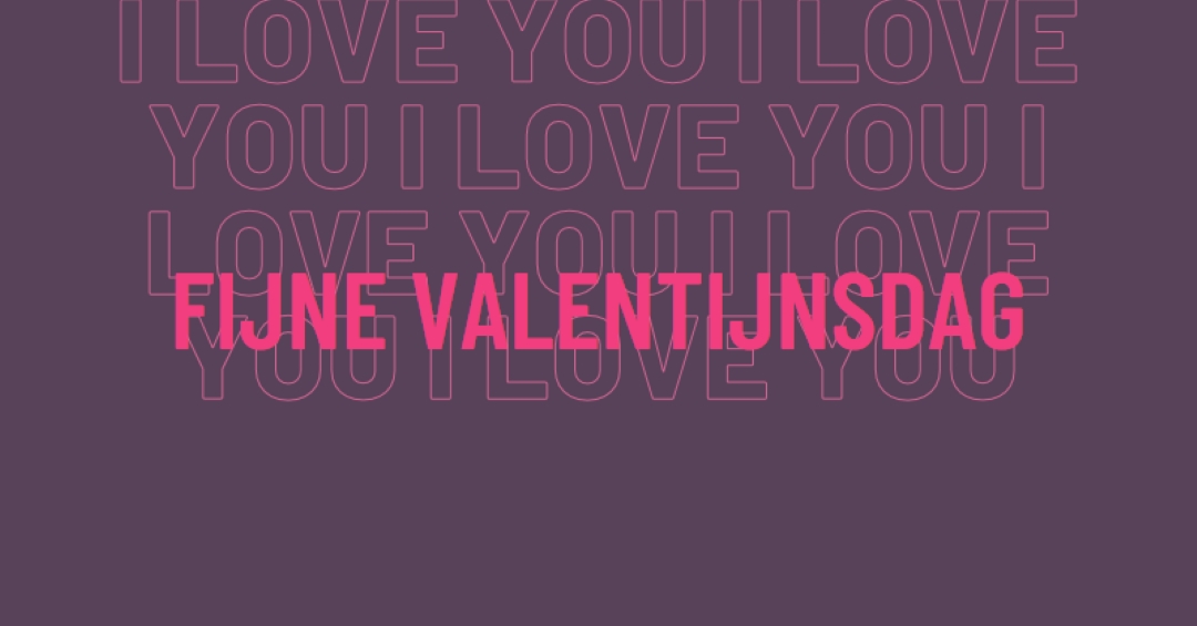 Ik hou van je, valentijnskaart purple modern-bold