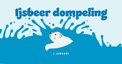 Gelukkige ijsbeer dompeldag blue whimsical-color-block