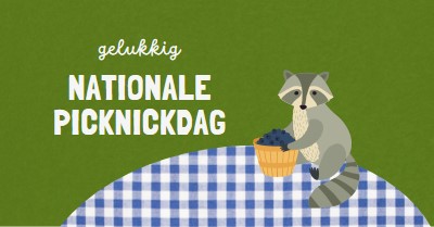 Gelukkige nationale picknickdag green whimsical-color-block