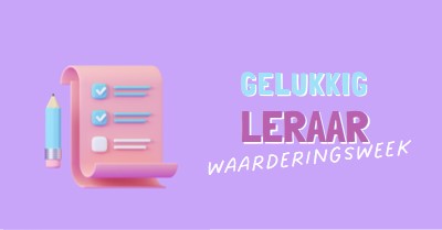 Week van docentwaardering purple whimsical-color-block