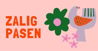 Zalig Pasen pink whimsical-color-block