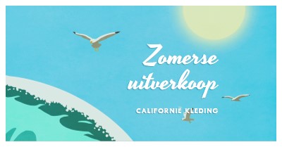 Aankondiging zomeraankondiging blue vintage-retro