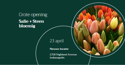 Bloemenboetiek grand opening green modern-simple