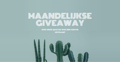 Maandelijkse giveaway-toets green modern-simple