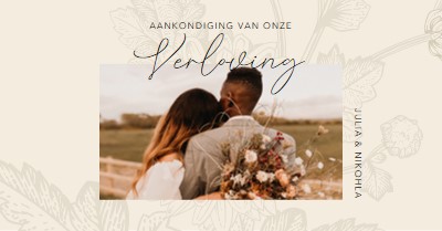 Aankondiging van afspraak white vintage-botanical