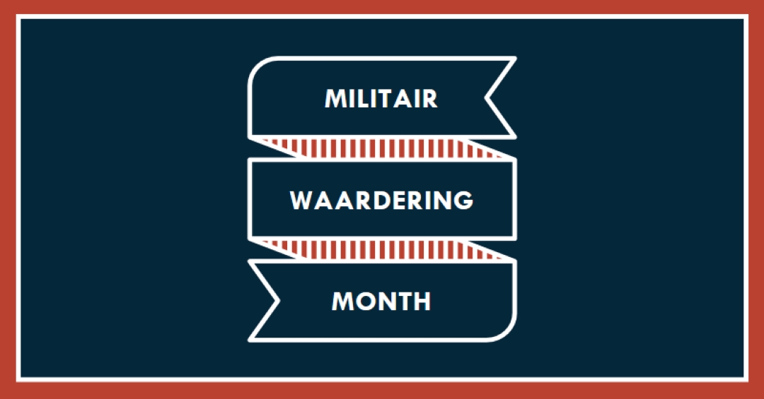 Militaire waarderingsmaand vieren blue modern-simple