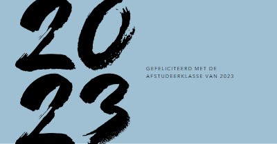 Gefeliciteerd afgestudeerden blue modern-bold