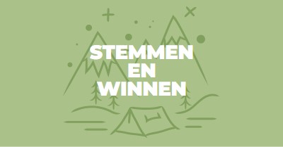 Stemmen en winnen green whimsical-line