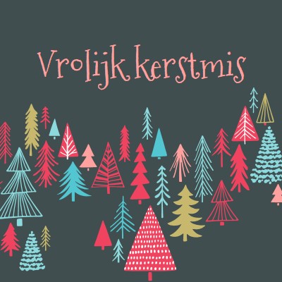 Vrolijk kerstmis green whimsical-line