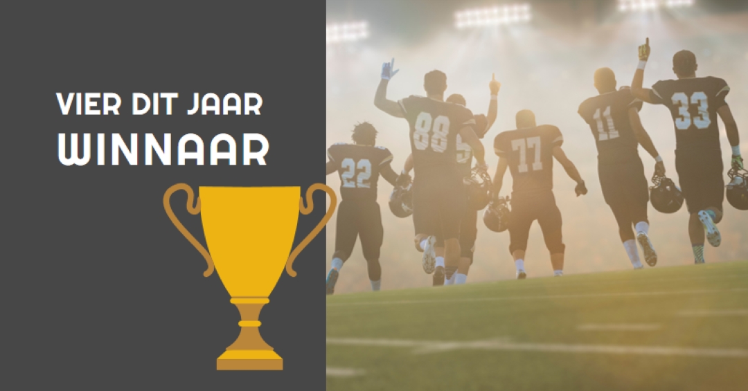 Vier de winnaar blue modern-simple