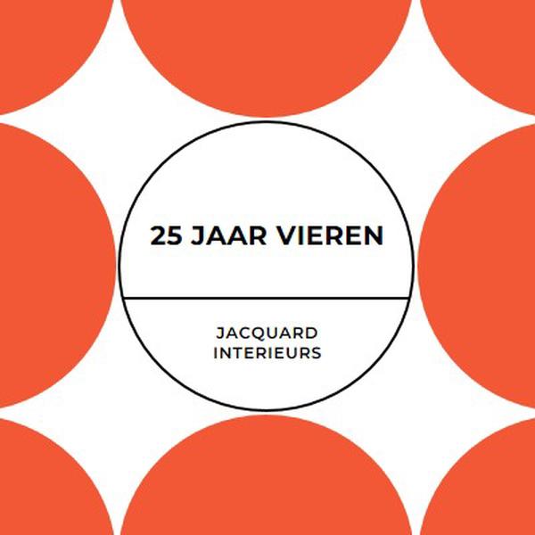 25 jaar vieren orange modern-geometric-&-linear