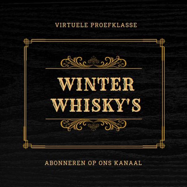 Winter whisky's black vintage-retro