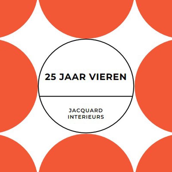 25 jaar vieren orange modern-geometric-&-linear