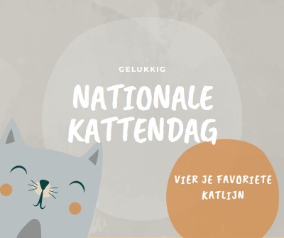 Gelukkige Nationale Kattendag gray organic-simple