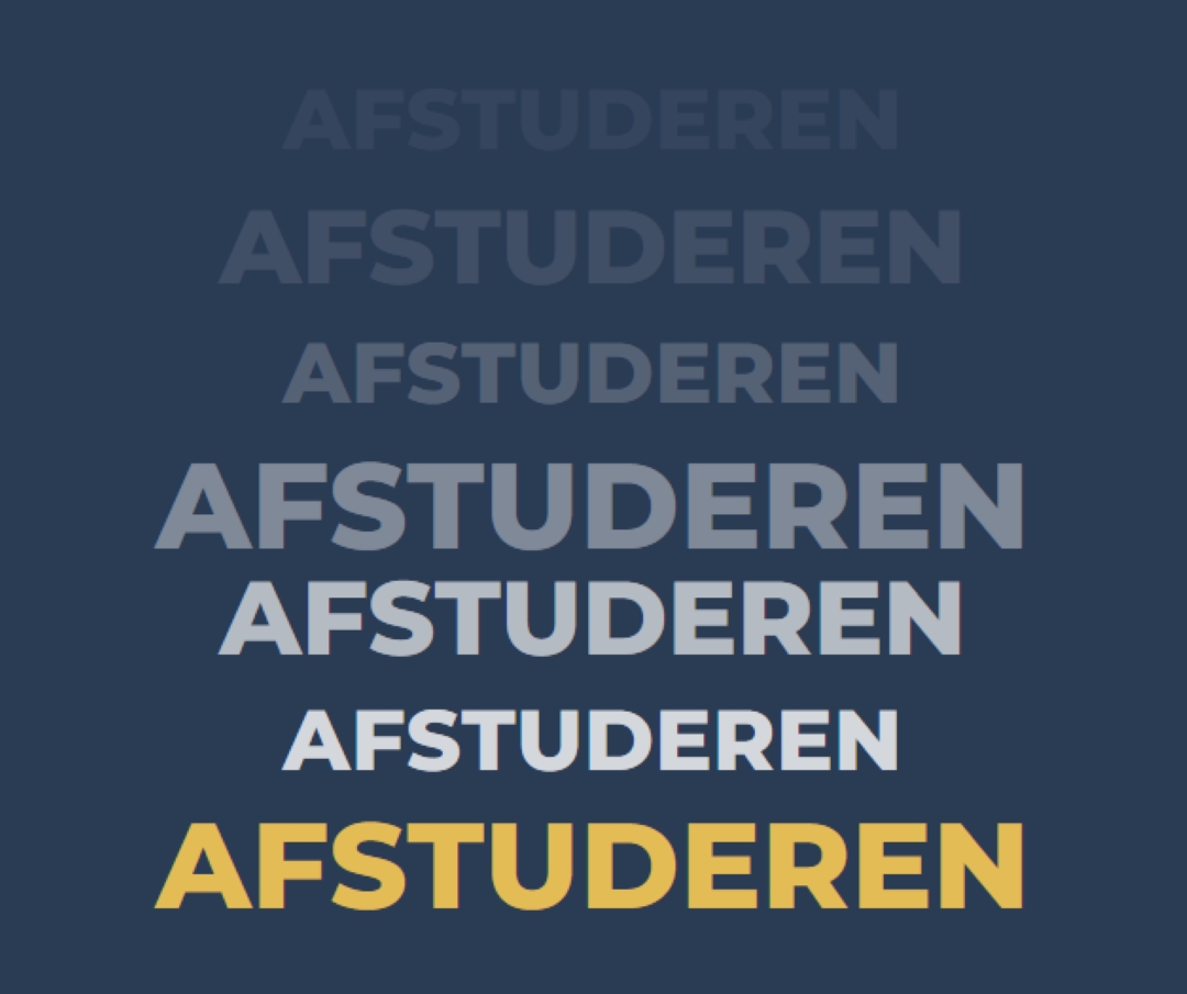 Veel afstudeeropdrachten blue modern-bold