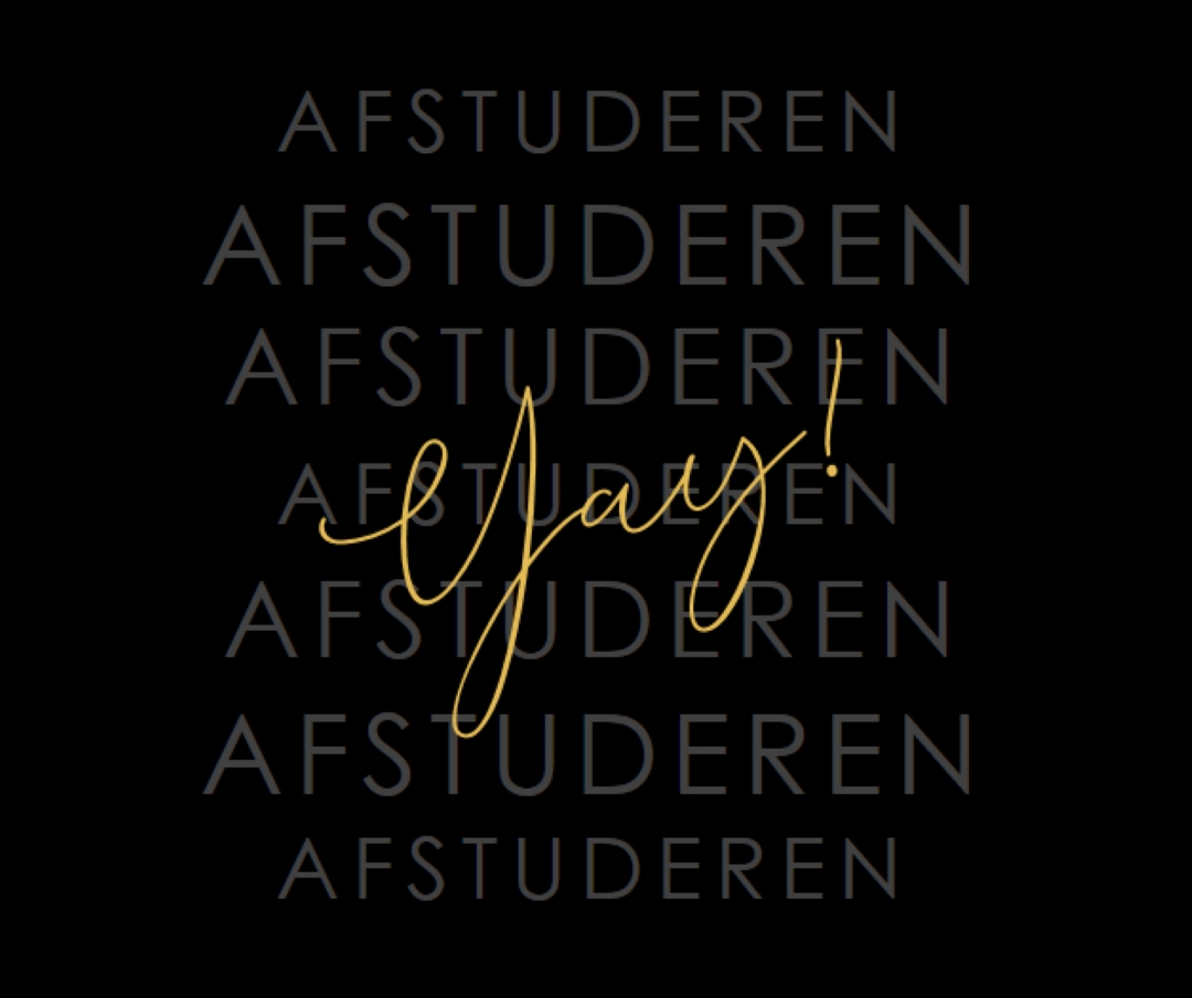 Yay voor afstuderen black modern-simple