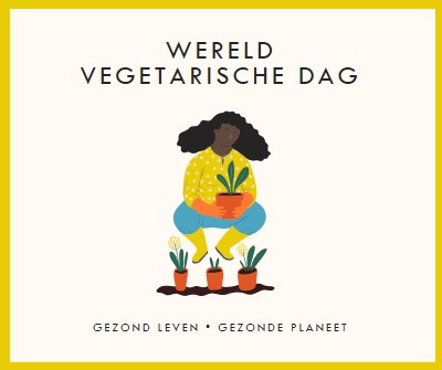 Het is wereld vegetarische dag white modern-simple