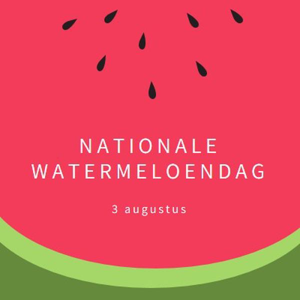 Nationale Watermeloendag pink modern-simple