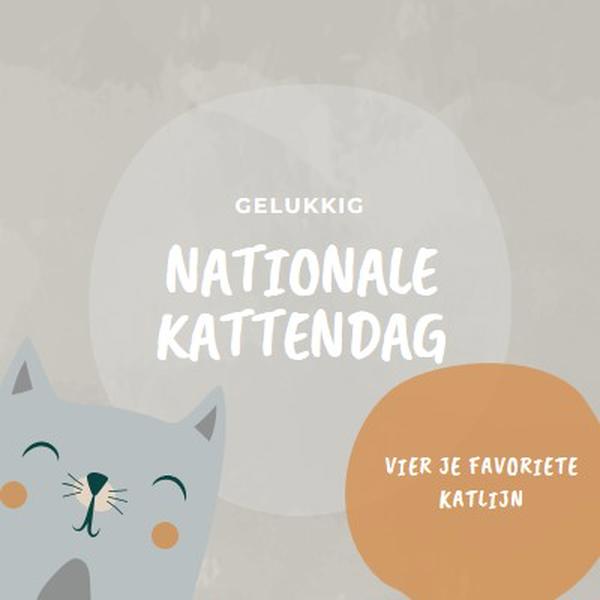 Gelukkige Nationale Kattendag gray organic-simple