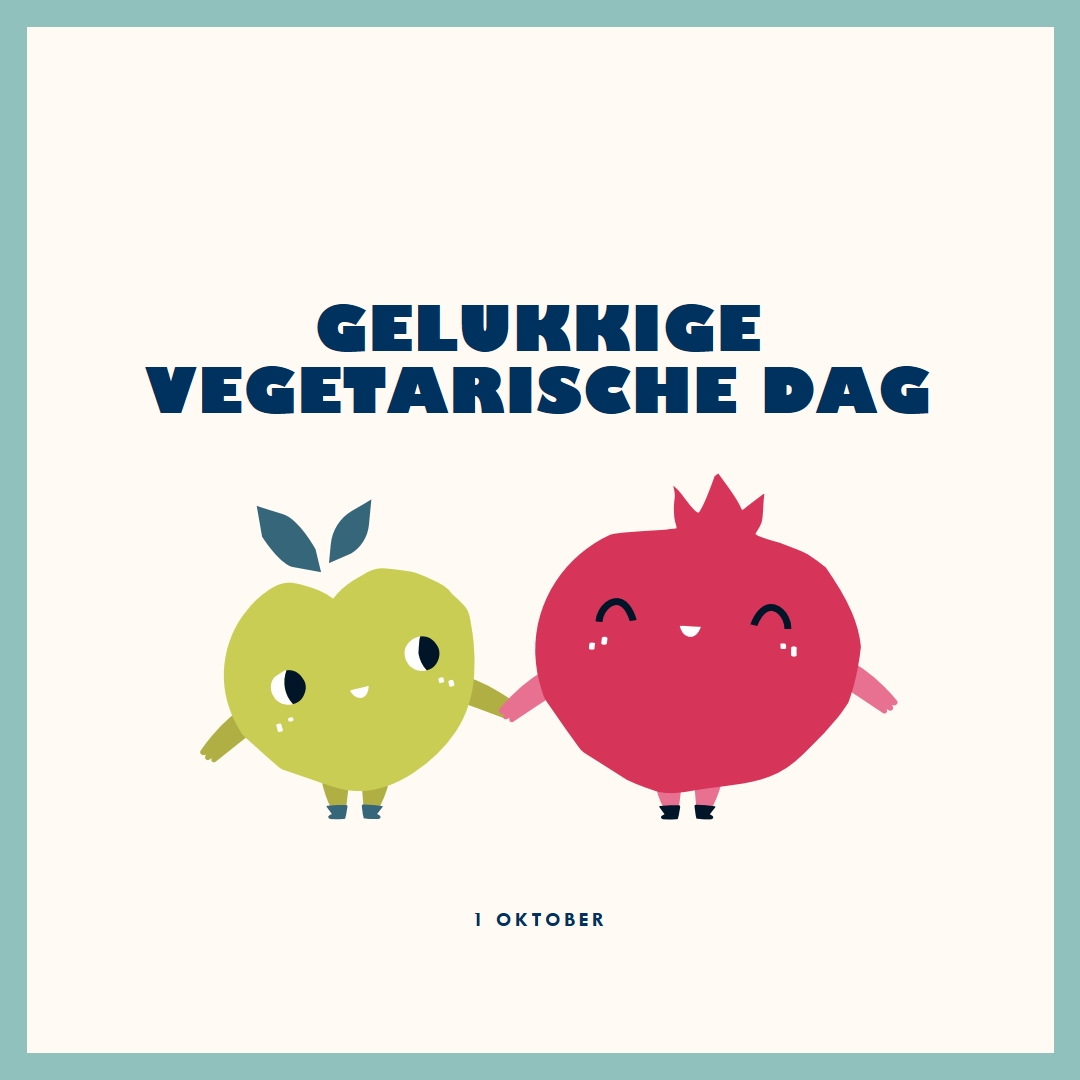 Gelukkige vegetarische dag white whimsical-line