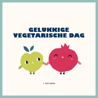 Gelukkige vegetarische dag white whimsical-line