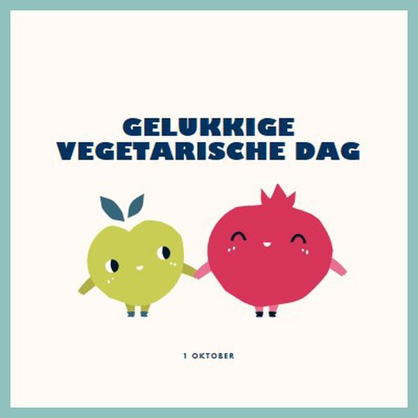 Gelukkige vegetarische dag white whimsical-line