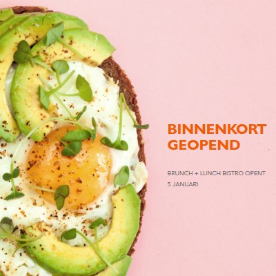 Brunchtijd pink modern-bold