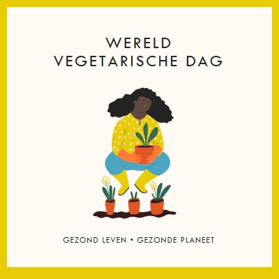 Het is wereld vegetarische dag white modern-simple