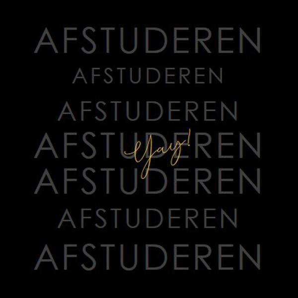 Yay voor afstuderen black modern-simple