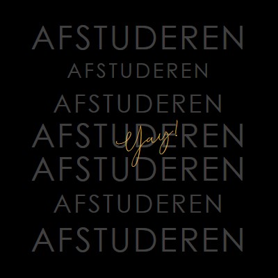 Yay voor afstuderen black modern-simple